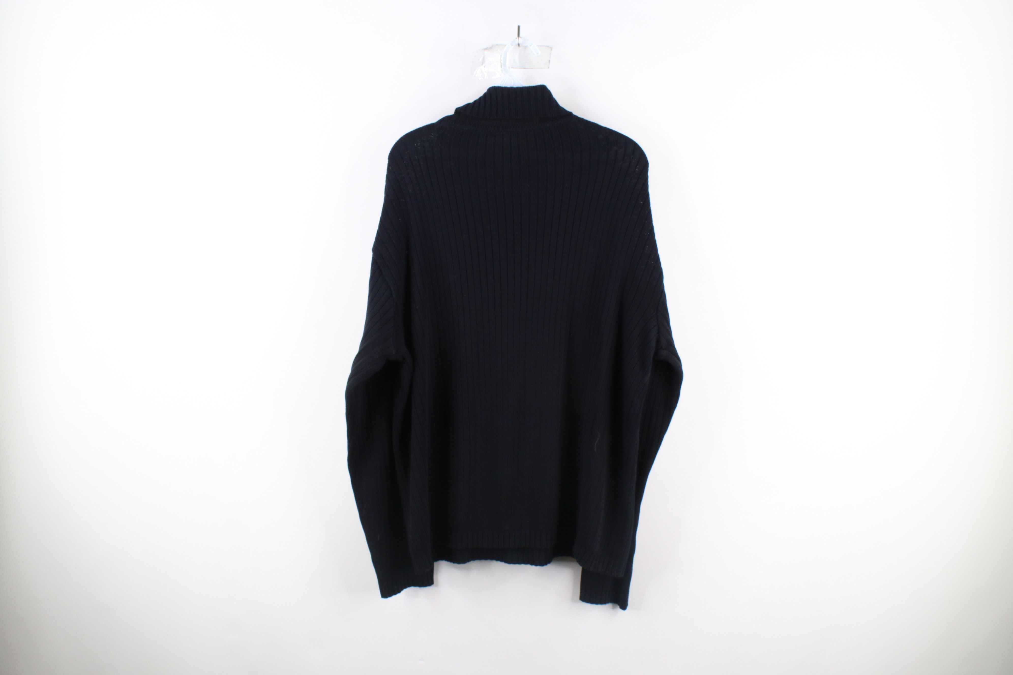 Vintage Vintage 90s Streetwear Ribbed Knit Turtleneck Sweater Black Size US L / EU 52-54 / 3 - 5 Thumbnail