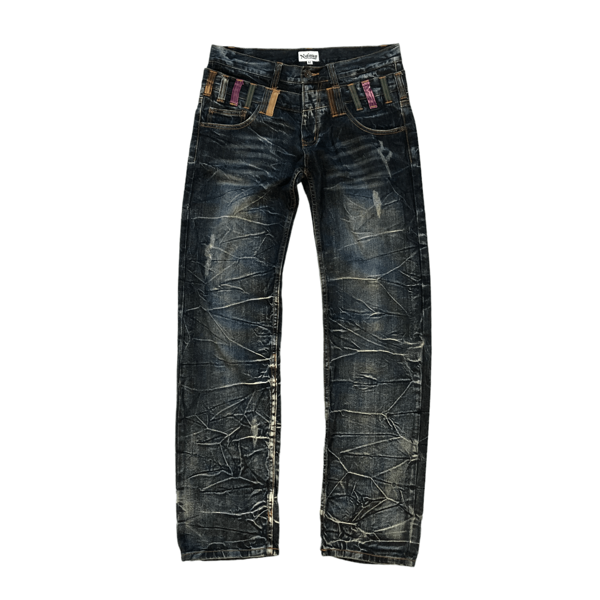 Japanese Brand NYLOUS LIMITED EDITION DOUBLE WAIST DENIM PANTS #5977-216 Size US 32 / EU 48 - 1 Thumbnail