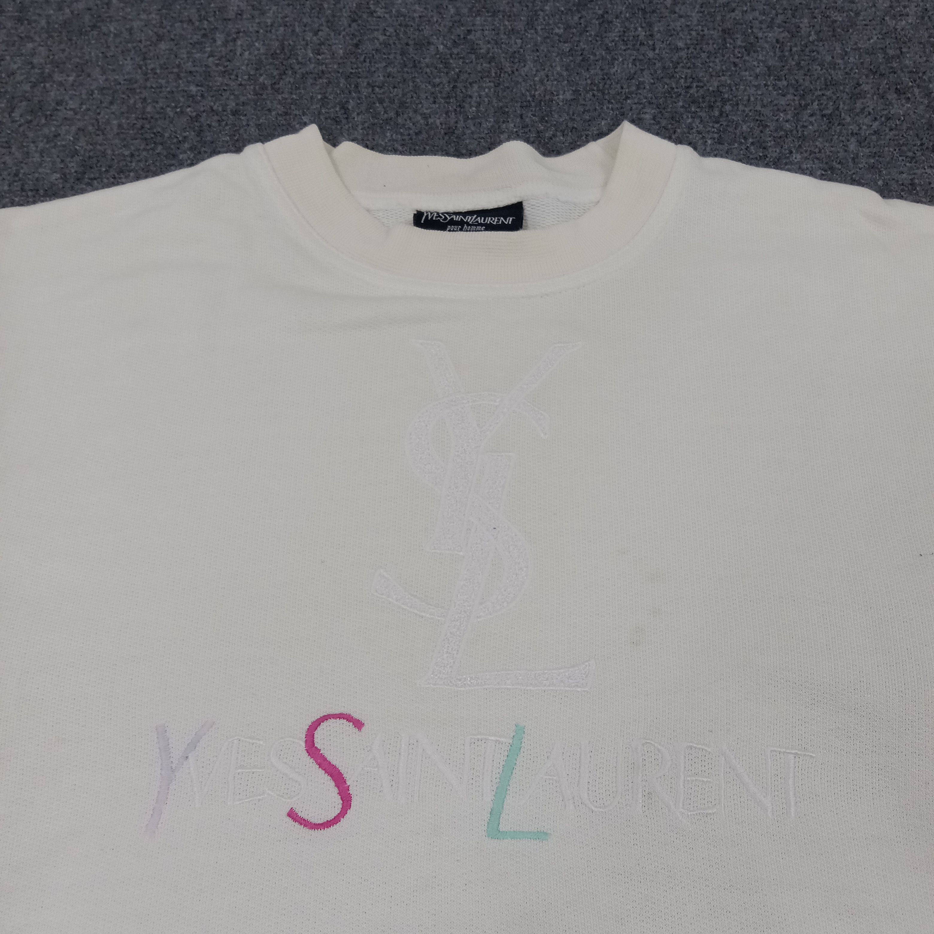 Vintage × Yves Saint Laurent Yves Saint Laurent Italian Designer Embroidery Sweatshirt Size US XS / EU 42 / 0 - 2 Thumbnail