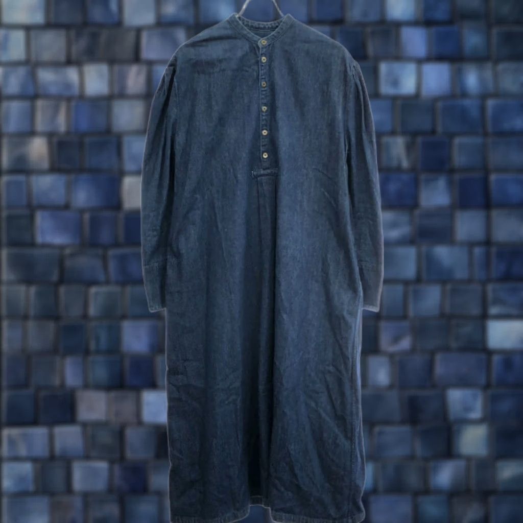 Kapital KAPITAL Ladies Band Collar Denim Dress Indigo Blue Size XS Solid Casual USED Size XS / US 0-2 / IT 36-38 - 1 Thumbnail