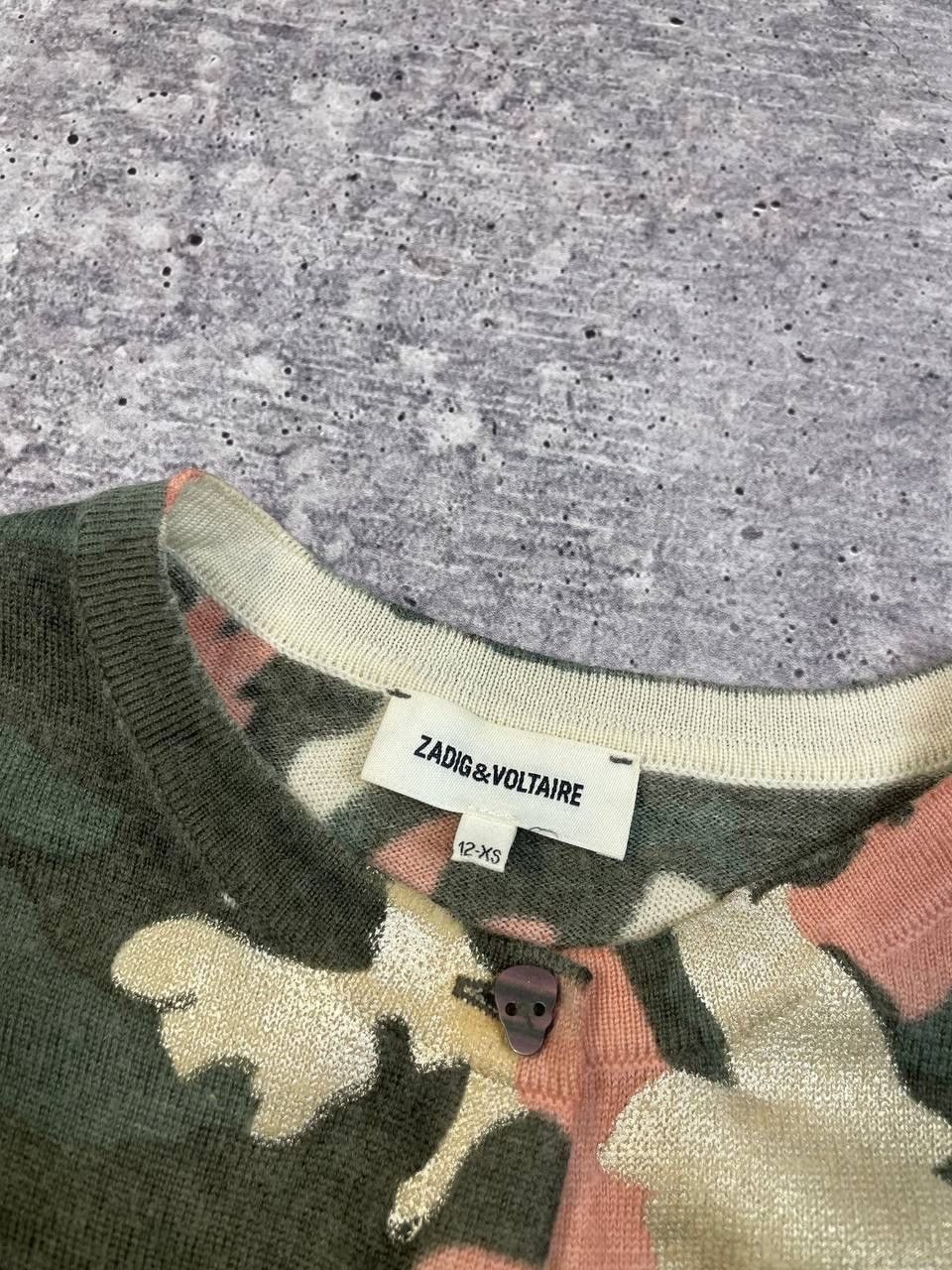 Zadig & Voltaire Zadig Voltaire Women Camo Skull Cardigan Sweater Y2K Size XS / US 0-2 / IT 36-38 - 6 Thumbnail