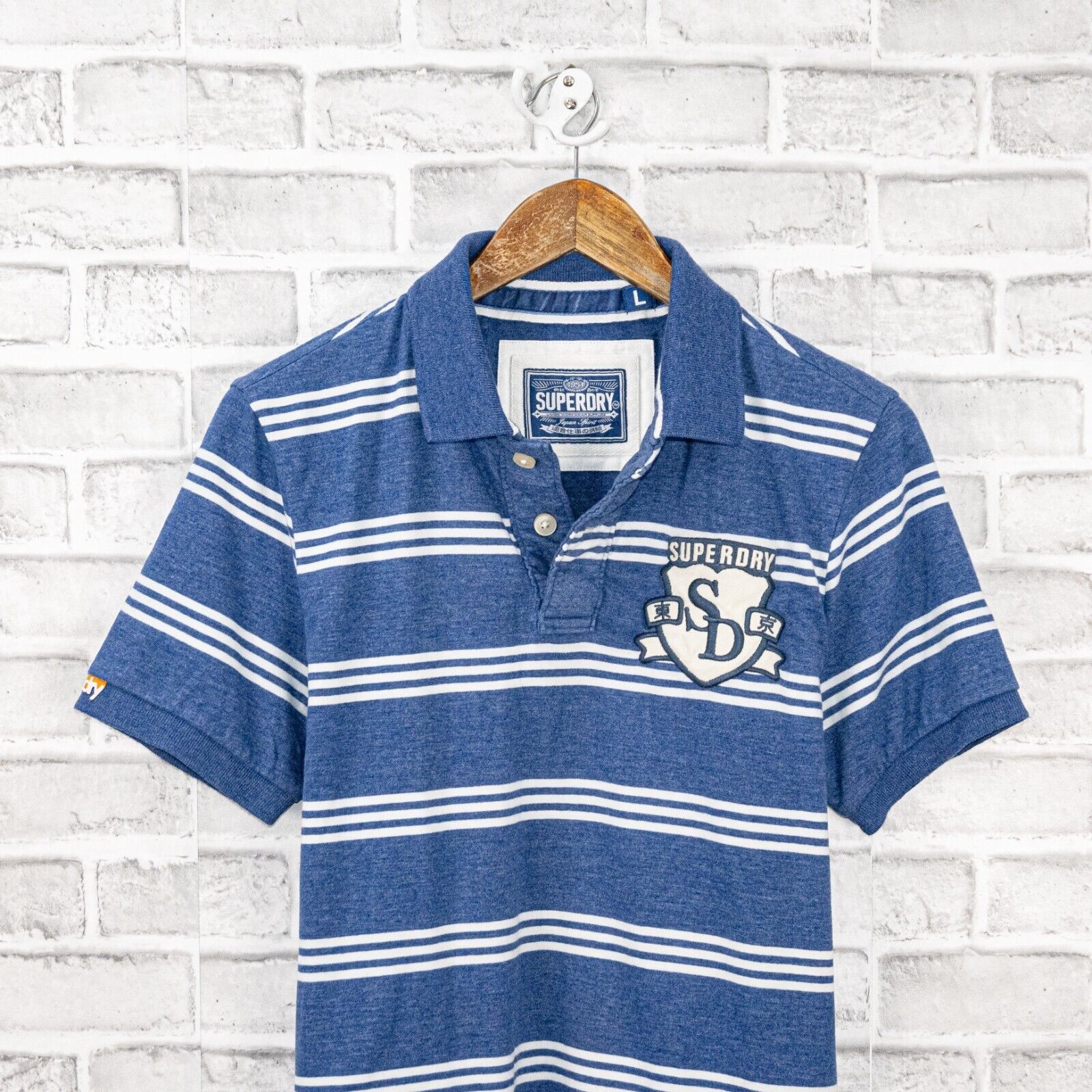Superdry SUPERDRY Men's Short Sleeve Rugby Polo Shirt in Blue Cotton Size US L / EU 52-54 / 3 - 5 Thumbnail