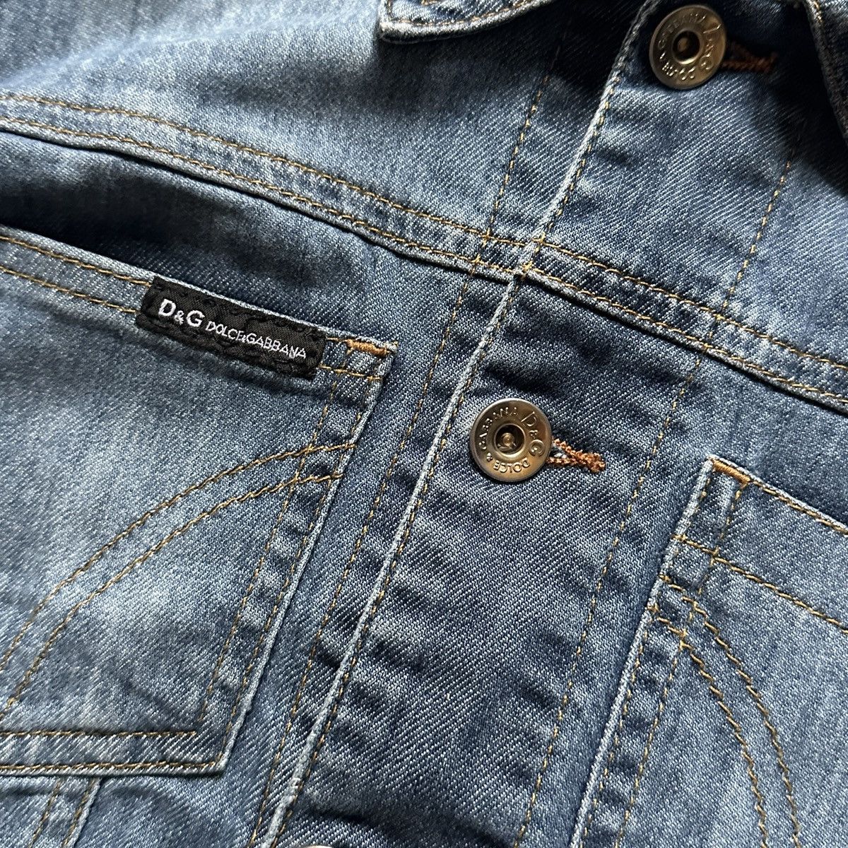 Dolce & Gabbana Vintage Y2K Dolce Gabbana Cropped Denim Jacket Womens XS Size XS / US 0-2 / IT 36-38 - 6 Thumbnail