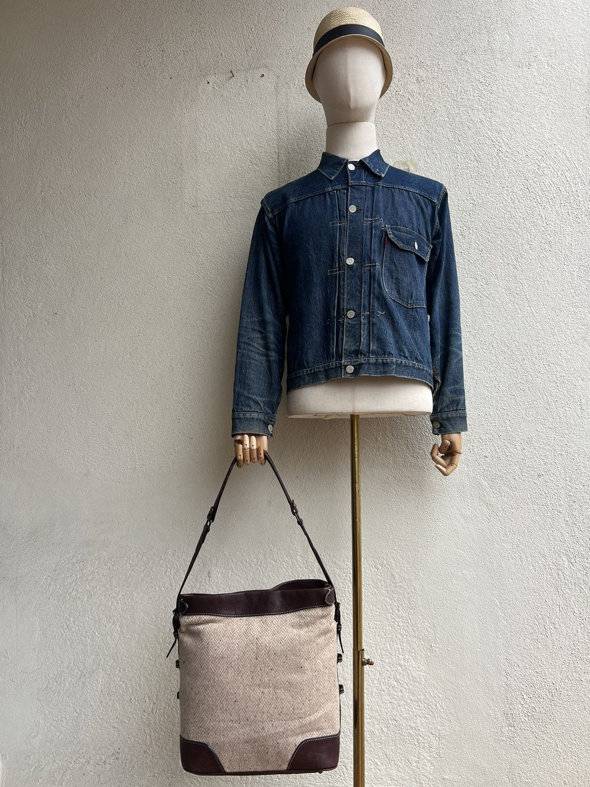 Leather Vintage Tsuchiya Kaban Leather HBT Wool Bag Size ONE SIZE - 2 Thumbnail