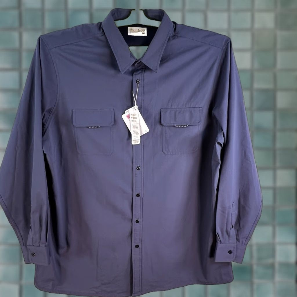 Roundtree & Yorke VINTAGE Roundtree & Yorke Outdoor Long Sleeve Button-Up Shirt Mens 3XT Blue Size US XXL / EU 58 / 5 - 1 Thumbnail