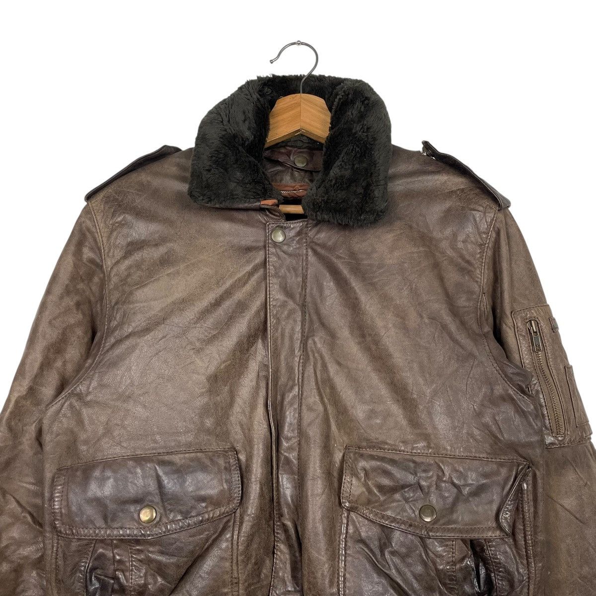 Japanese Brand Japanese Brand Military Leather Jacket Size US S / EU 44-46 / 1 - 2 Thumbnail