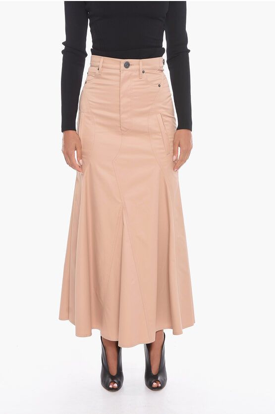 image of Burberry High-Waisted Round Skirt in Beige, Women's (Size XS)