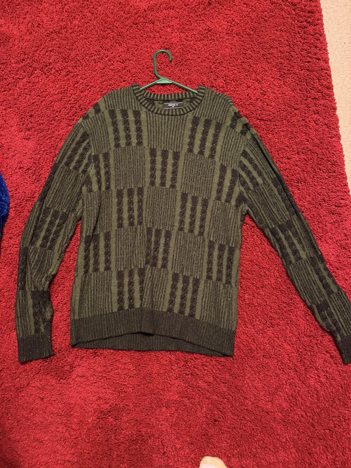 Forever 21 Green Striped Sweater Size US L / EU 52-54 / 3 - 1 Thumbnail