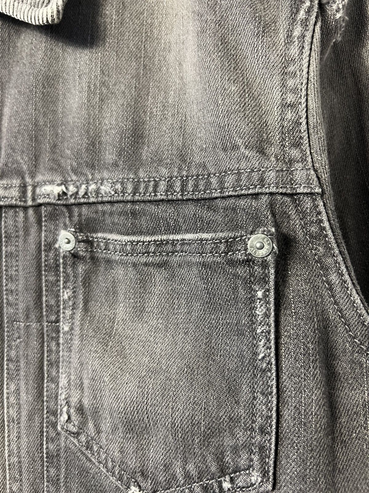 Allsaints Rare Allsaints Gault Distressed Denim Jacket Corduroy Collar Size US S / EU 44-46 / 1 - 4 Thumbnail