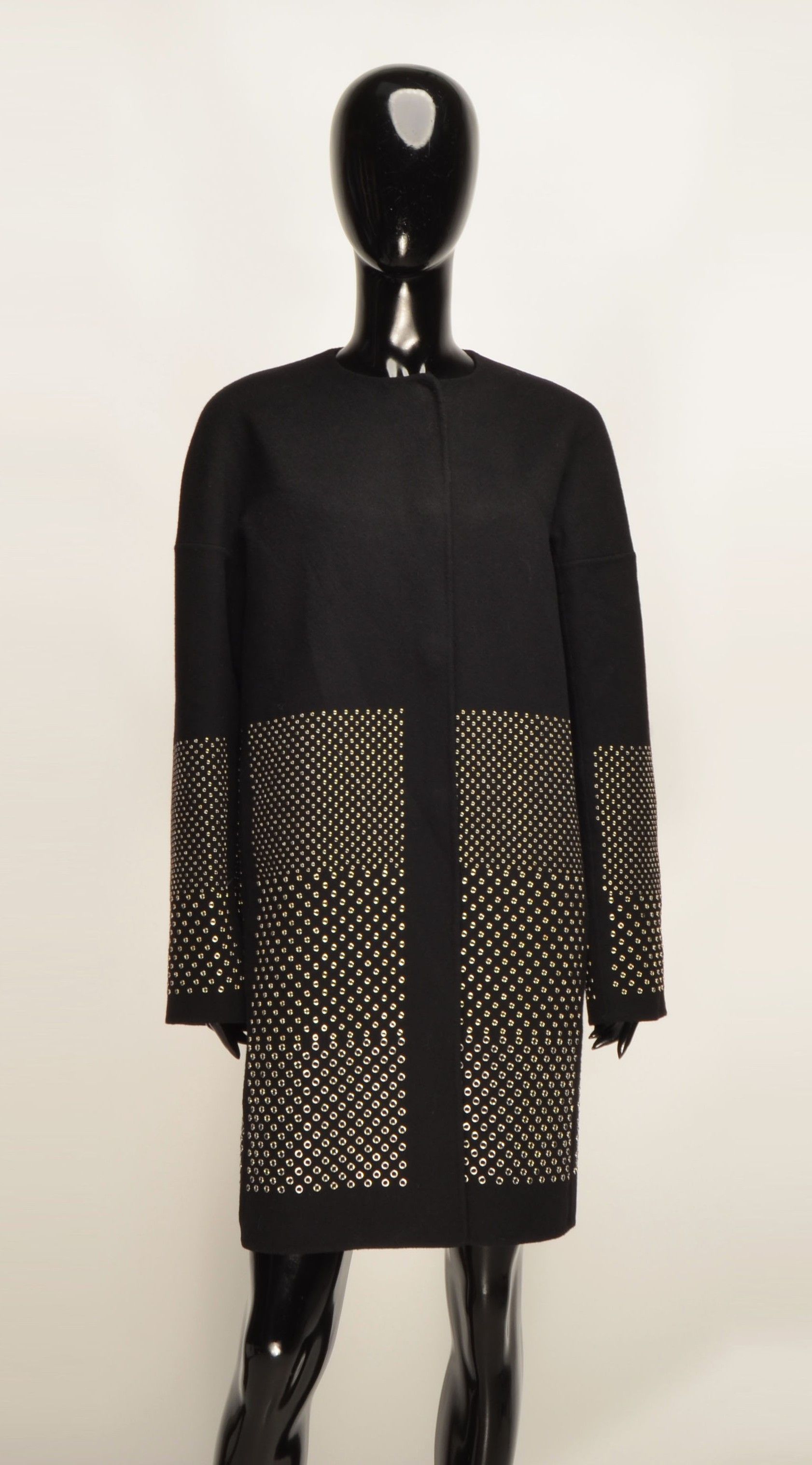 Ermanno Scervino Ermanno Scervino Lana Wool Metal Details Black Coat Size S / US 4 / IT 40 - 7 Thumbnail