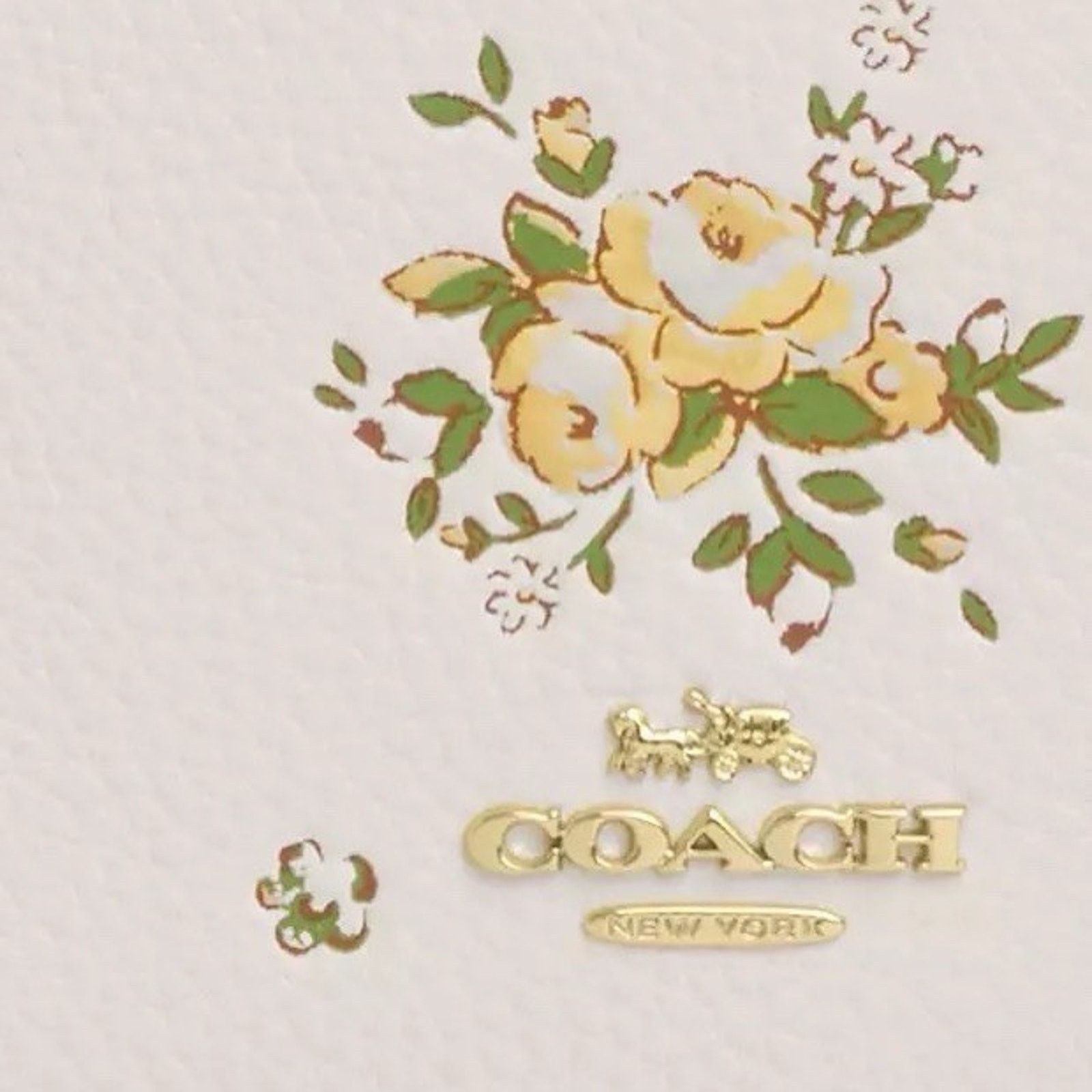 Coach NWT Coach CAY51 Double Zip Wallet Floral Leather Chalk Size ONE SIZE - 7 Thumbnail