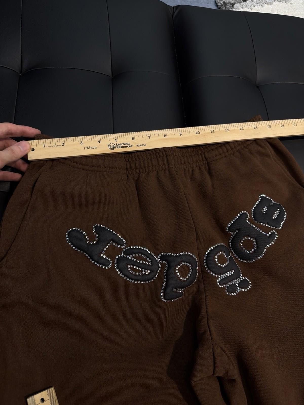 Sp5der Size M - Sp5der Worldwide Brown Crystal Sweatpants Spider Size US 32 / EU 48 - 10 Thumbnail