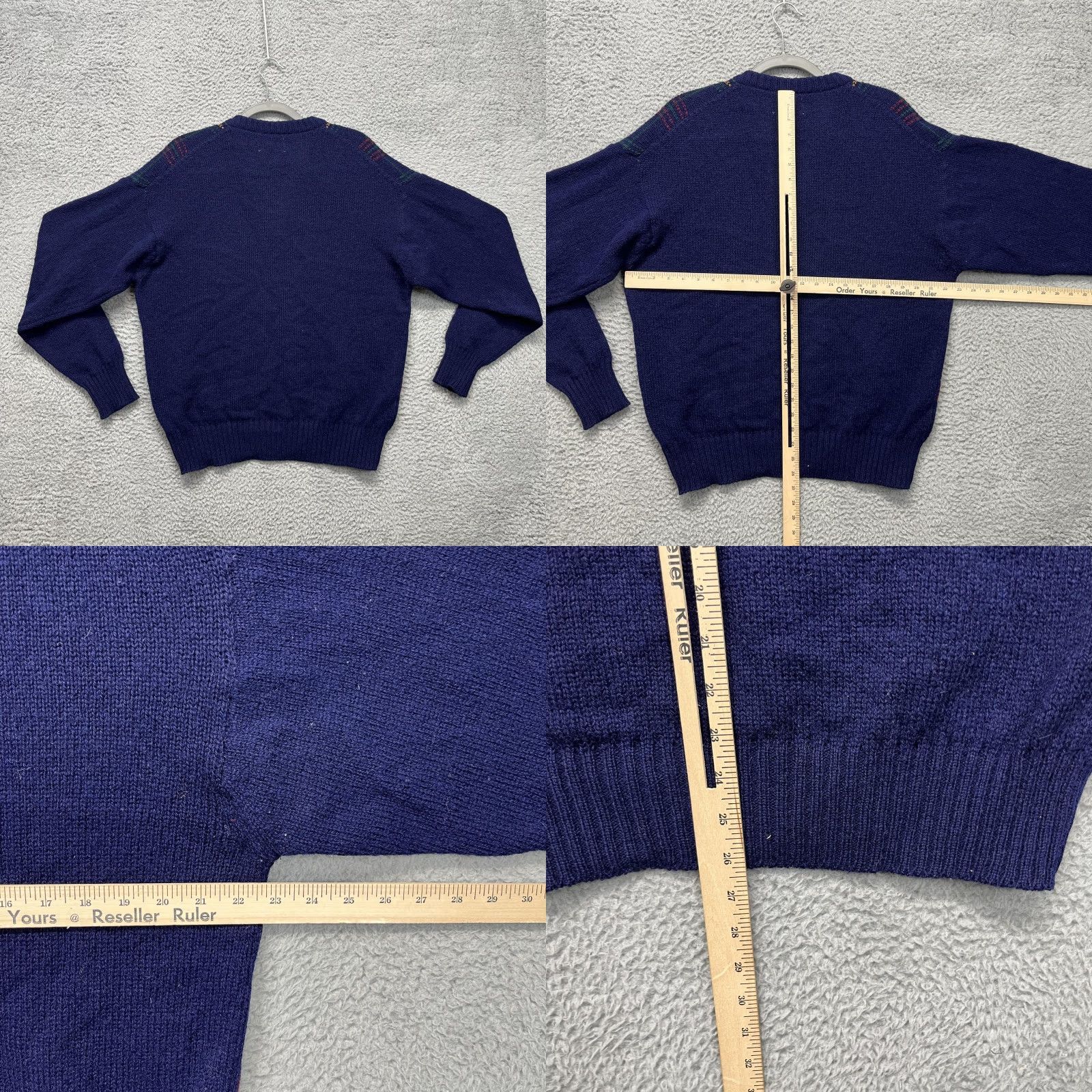 Vintage VINTAGE The Moors Sweater Mens Large Blue Plaid Shetland Wool V-Neck Pullover Size US L / EU 52-54 / 3 - 8 Thumbnail