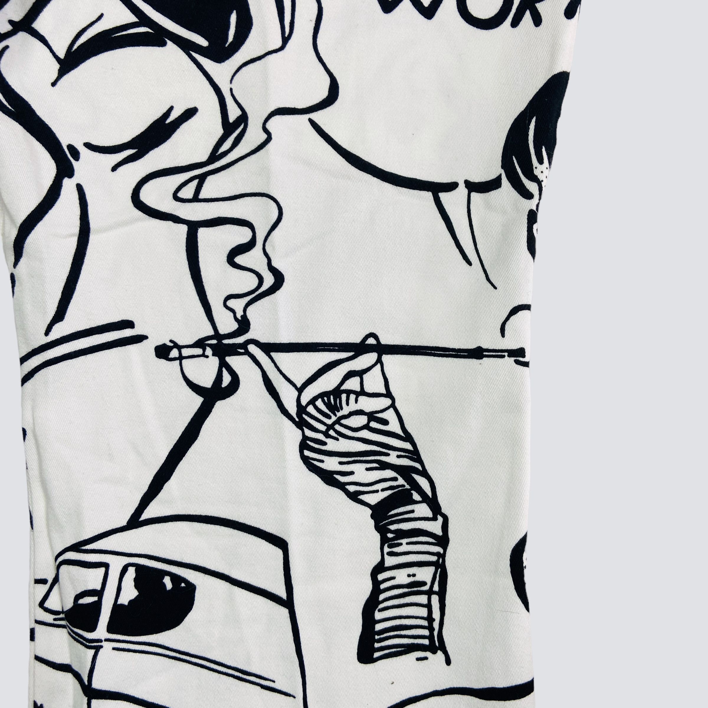 Vintage BAGGY FLARE ARCHIVE 1990s COMICS OVERPRINTED PANTS - № 3090 Size US 34 / EU 50 - 7 Thumbnail