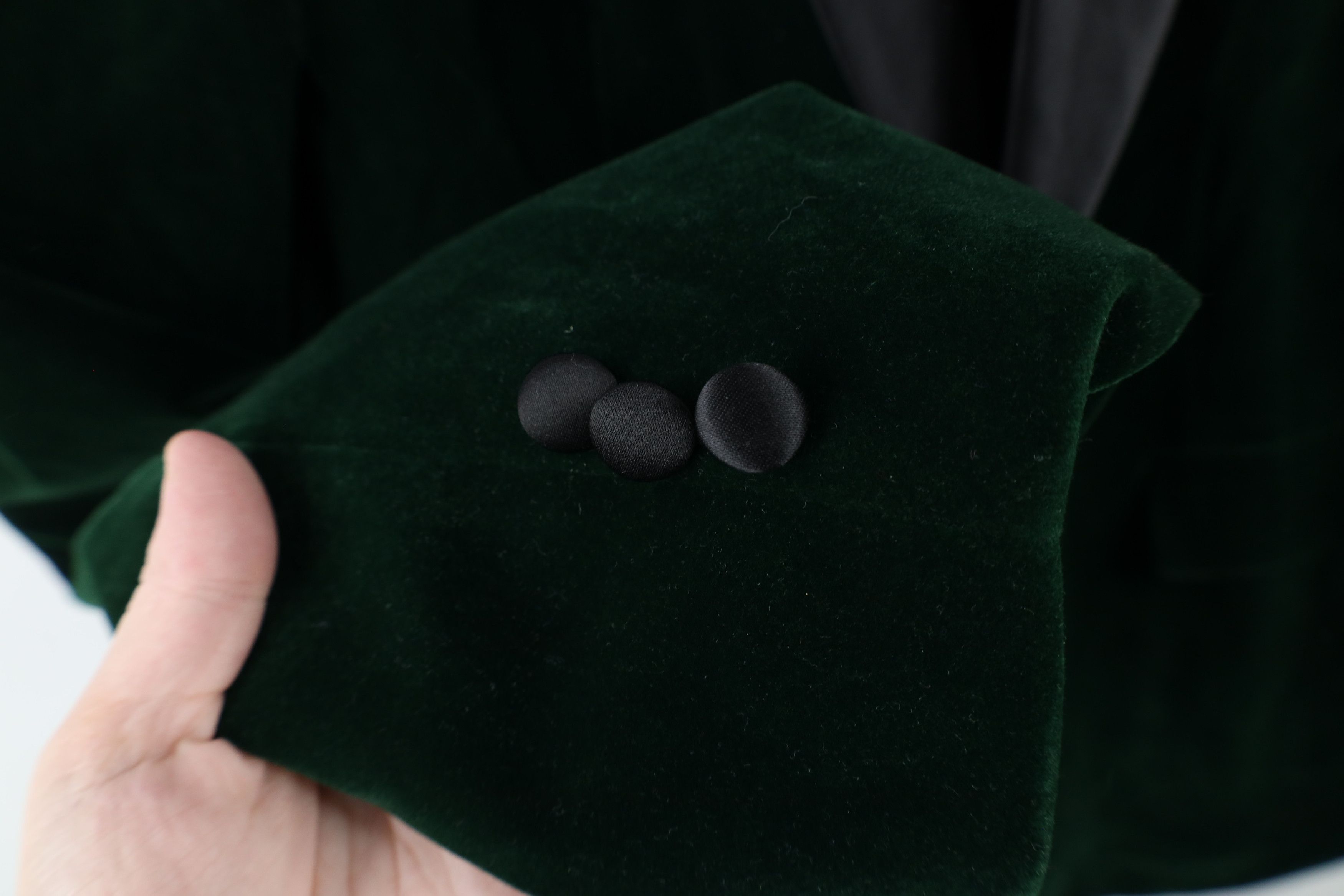 Vintage Rockabilly Velvet Velour One Button Blazer Suit Jacket Green Size US XL / EU 56 / 4 - 6 Thumbnail