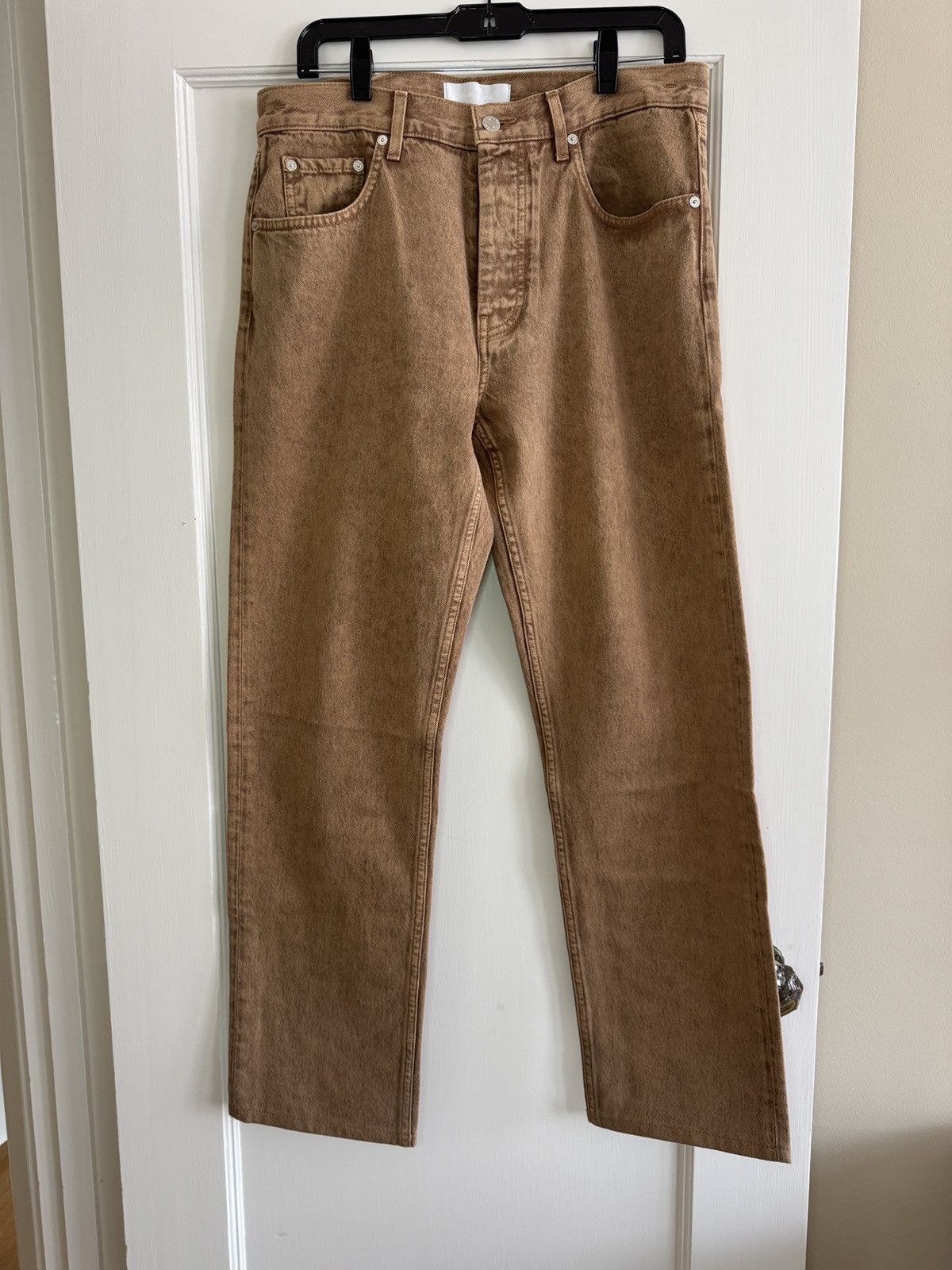 Helmut Lang Straight/ Loose Tan Washed Jeans