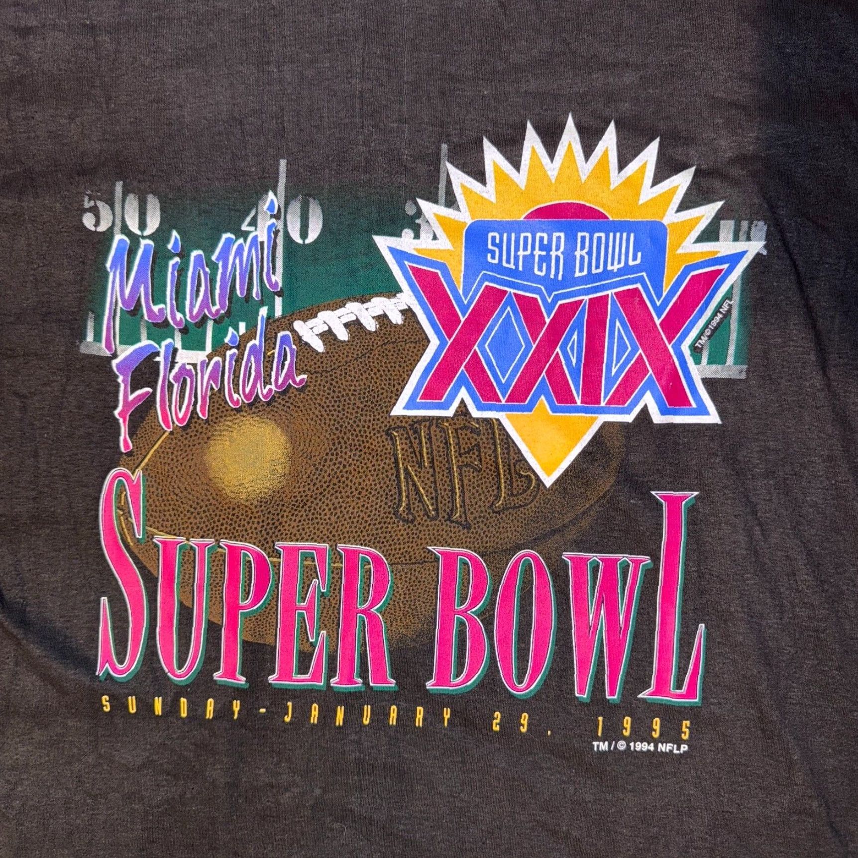 Logo 7 VINTAGE Logo 7 NFL Super Bowl XXIX T-Shirt Black XL Men Crew Neck Short Sleeve Jersey Cotton Logo 7 Size US XL / EU 56 / 4 - 3 Thumbnail