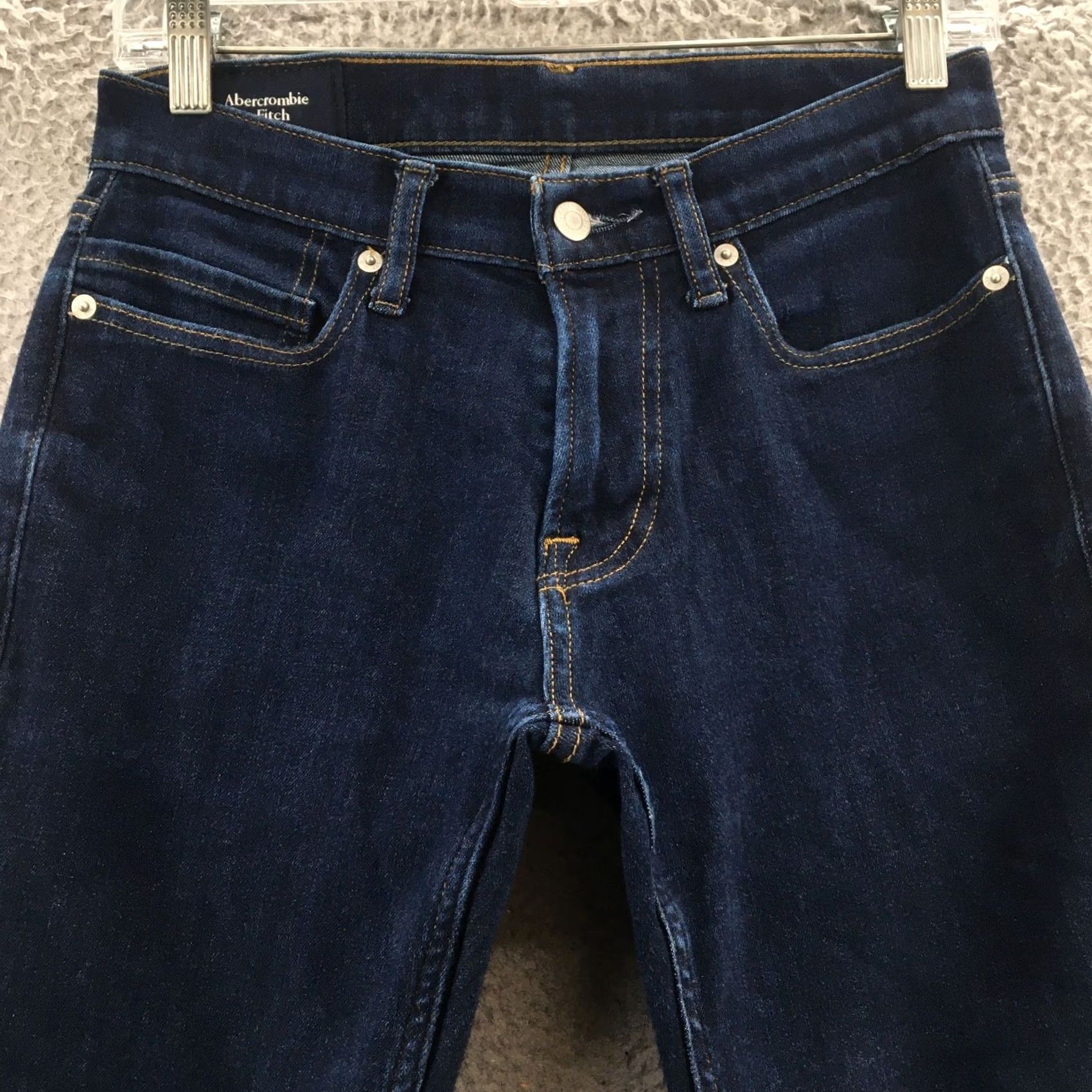Abercrombie & Fitch Abercrombie & Fitch Jeans Skinny Taper Mens 28x28 Blue Denim Zip Regular Rise 5-Pocket Modern Classic Size 28" / US 6 / IT 42 - 2 Thumbnail