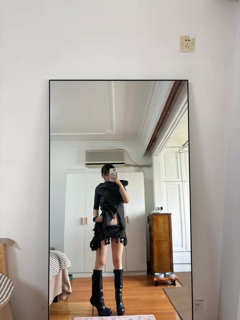 Rick Owens Vintage Black Leather Asymmetric Jacket Top- Size US M / EU 48-50 / 2 - 3 Thumbnail