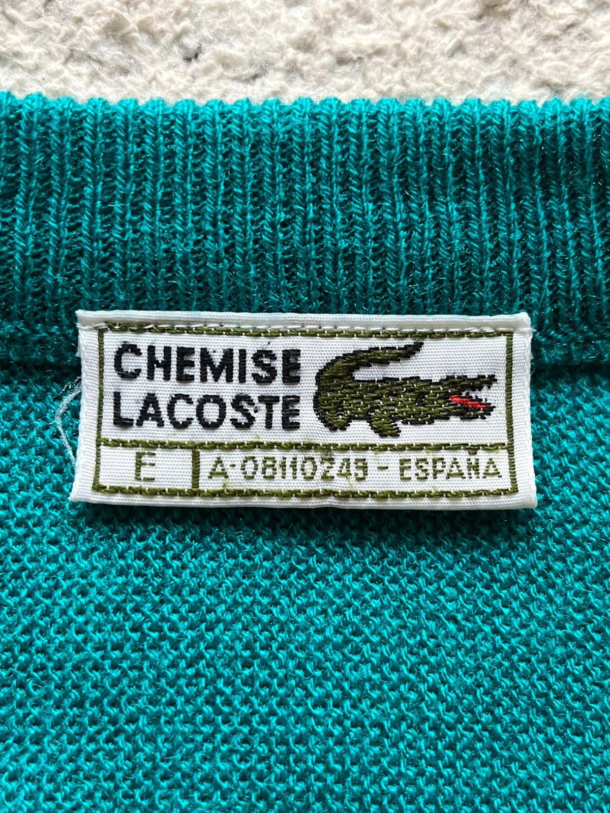 Lacoste Lacoste Vintage 90s Deadstock V Neck Aqua Blue Sweater Size US L / EU 52-54 / 3 - 4 Thumbnail