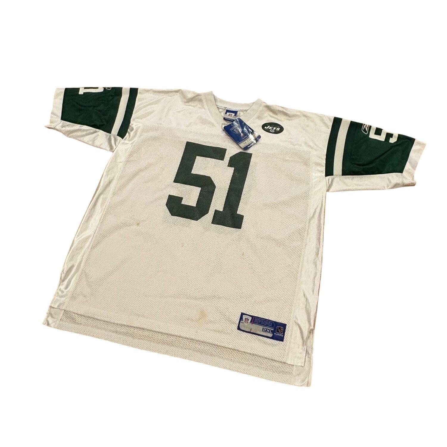Reebok Reebok New York Jets Jonathan Vilma #51 White NFL Football J Size US XXL / EU 58 / 5 - 4 Thumbnail