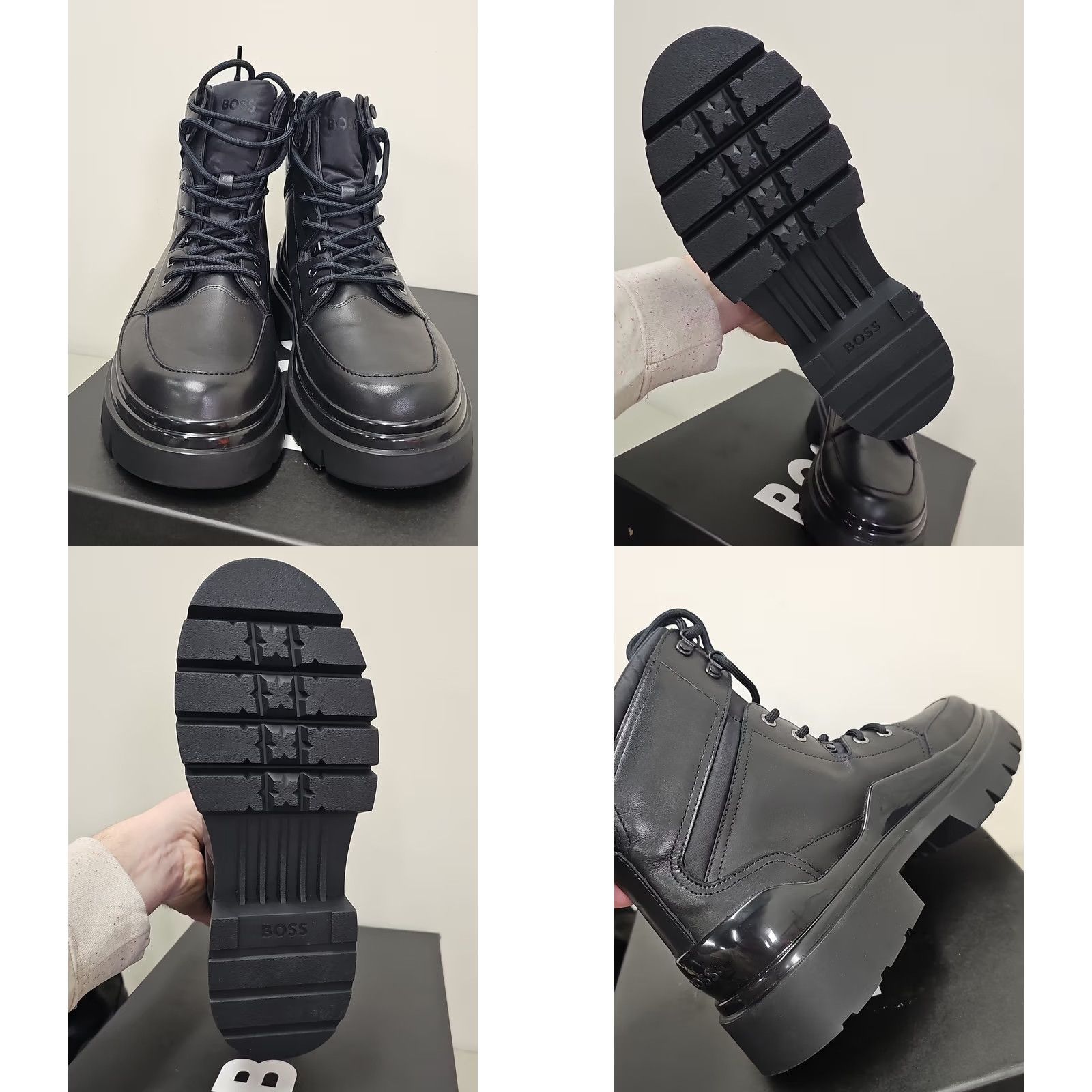 Vintage BOSS Boots Mens Leather Ankle Boots Mid-Calf 10 Black Leather Boss MENS Model Size US 10 / EU 43 - 8 Thumbnail