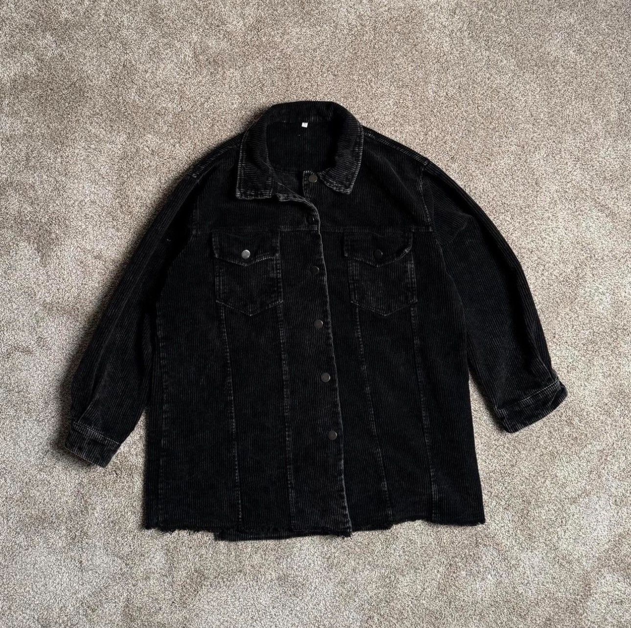 Vintage BLACK DISTRESSED CORDUROY JACKET Size US S / EU 44-46 / 1 - 3 Thumbnail