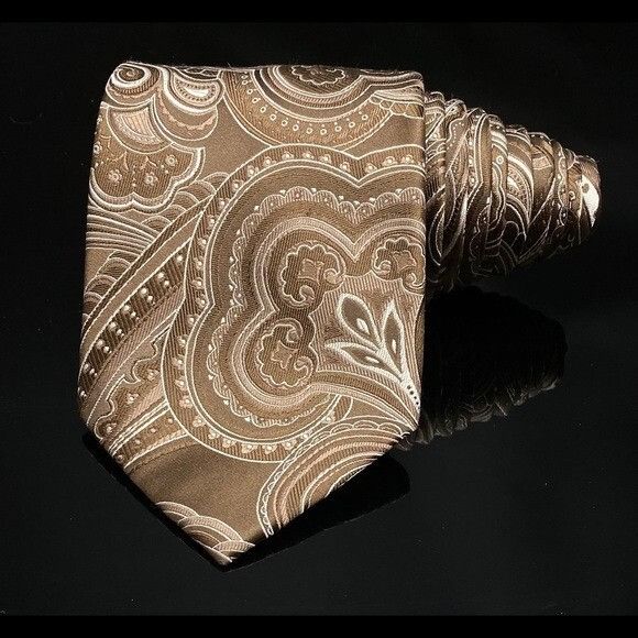 Donald Trump DONALD J. TRUMP~ SIGNATURE COLLECTION Brown White Paisley NE Size ONE SIZE - 2 Thumbnail