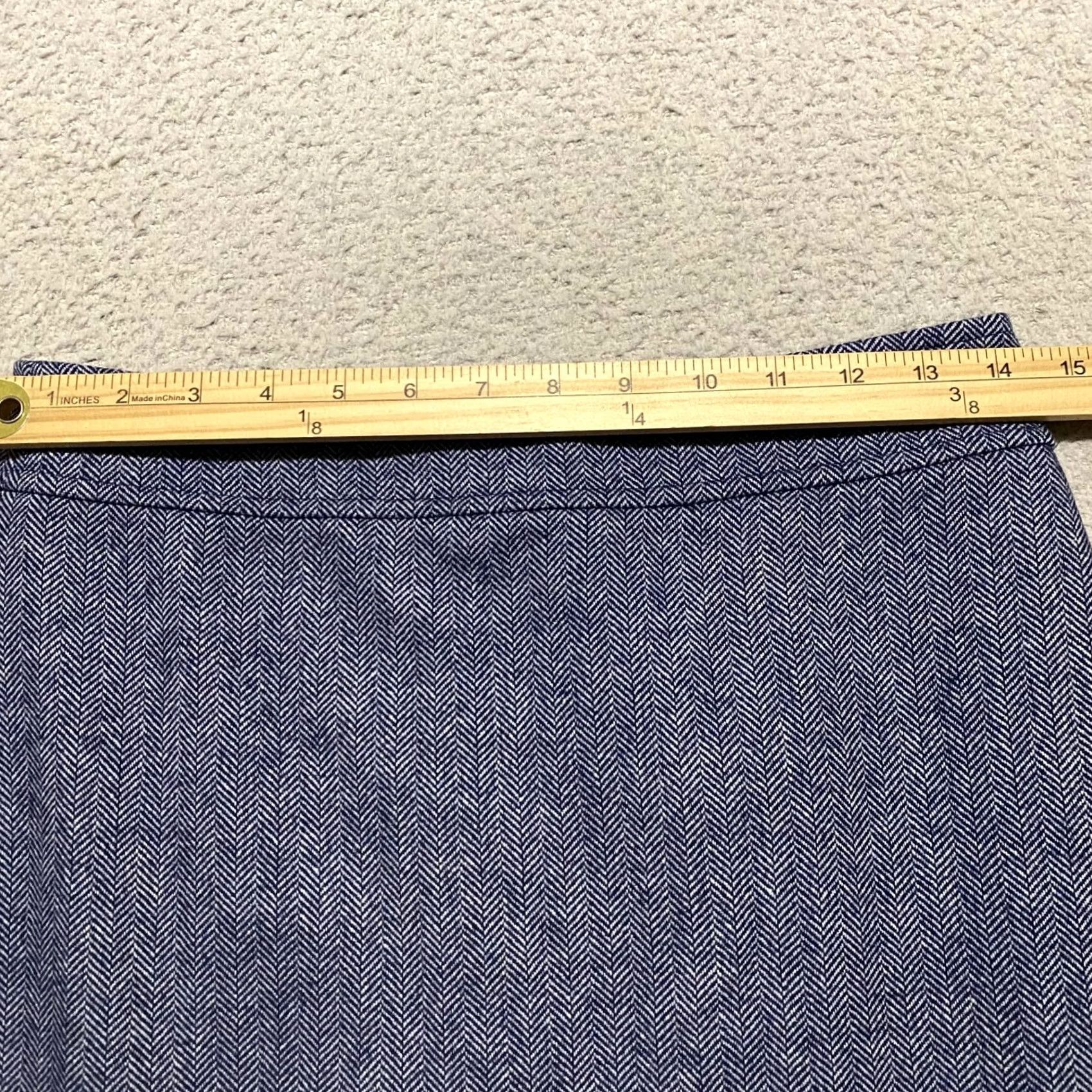 J.Crew VINTAGE New J.CREW Womens Skirt Blue Striped A-Line Lined NWT 4 Short Pockets Womens Size 27" / US 4 / IT 40 - 6 Thumbnail