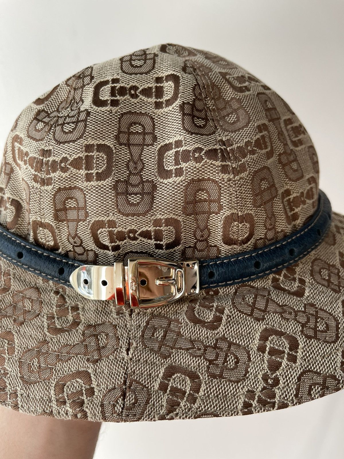 Gucci Gucci Vintage Horsebit Monogram Bucket Hat Canvas Brown Size ONE SIZE - 5 Thumbnail