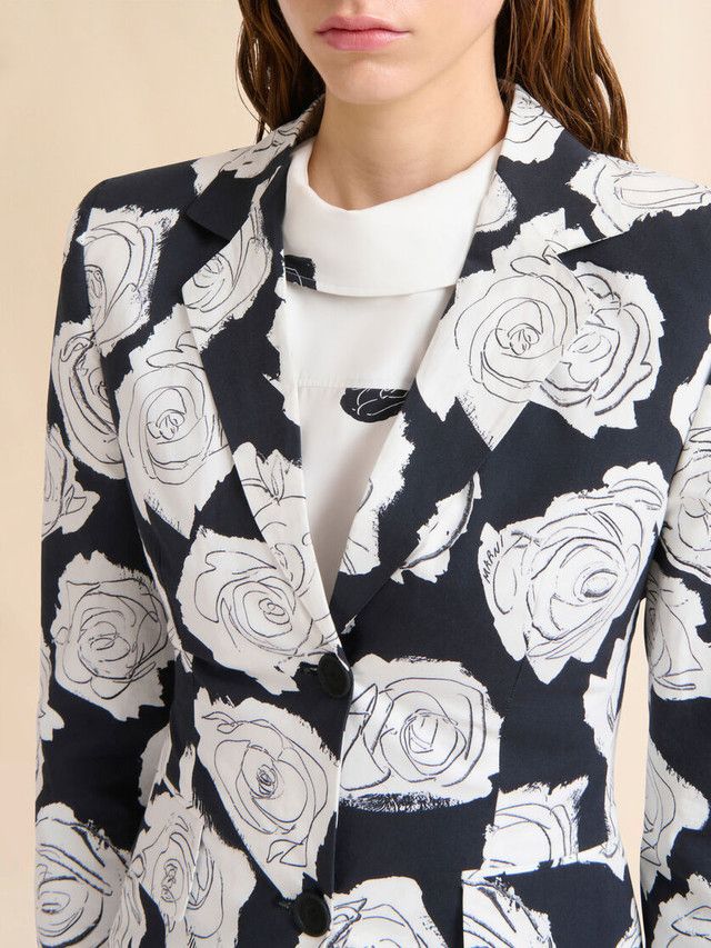 Marni o1w1db10326 Poplin Jacket With Aurora Print in Black/White Size S / US 4 / IT 40 - 5 Thumbnail