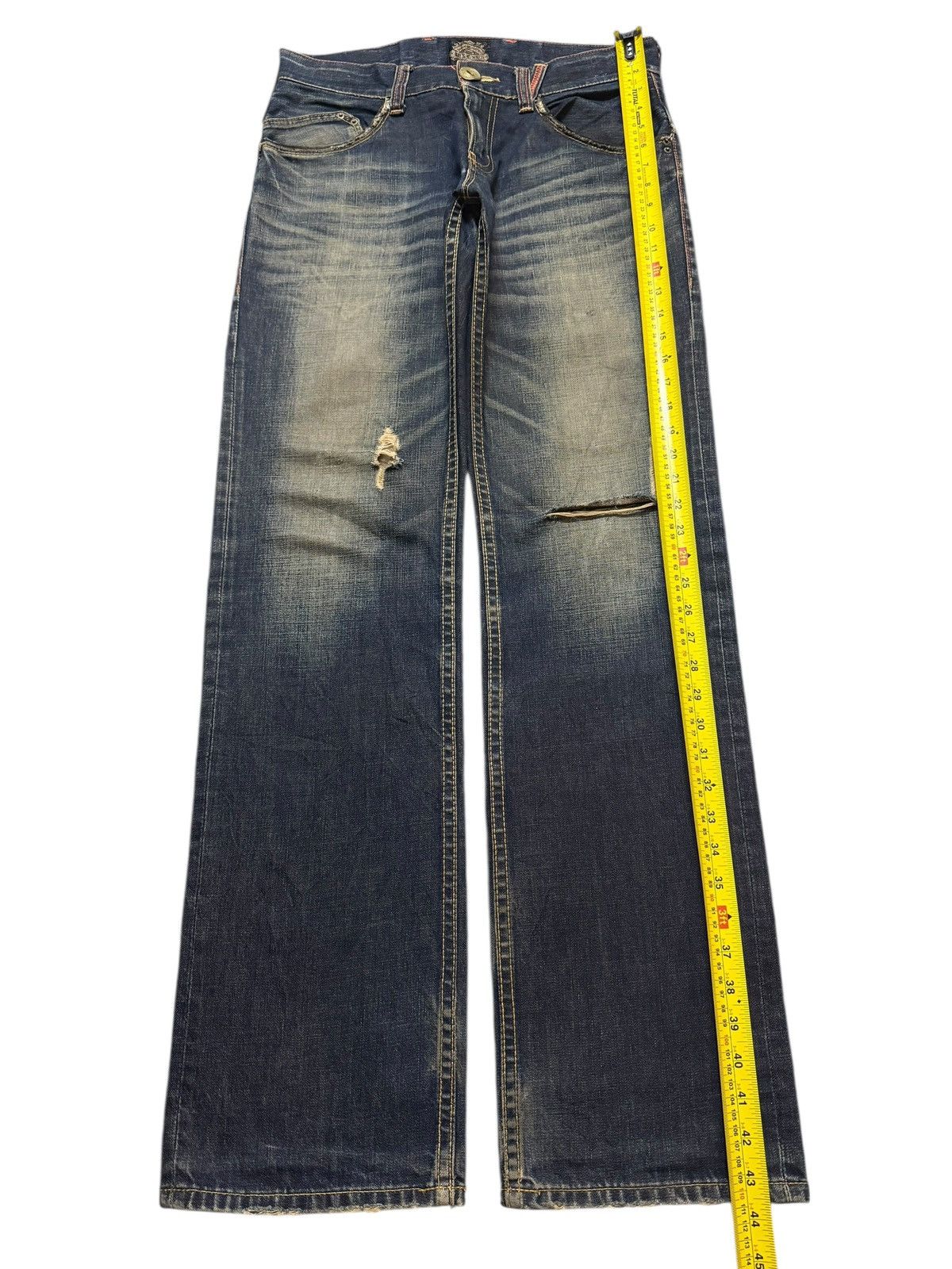 semanticdesign Vintage 90s Japanese Buckle Back Faded Wash Distress Loose Size US 32 / EU 48 - 9 Thumbnail
