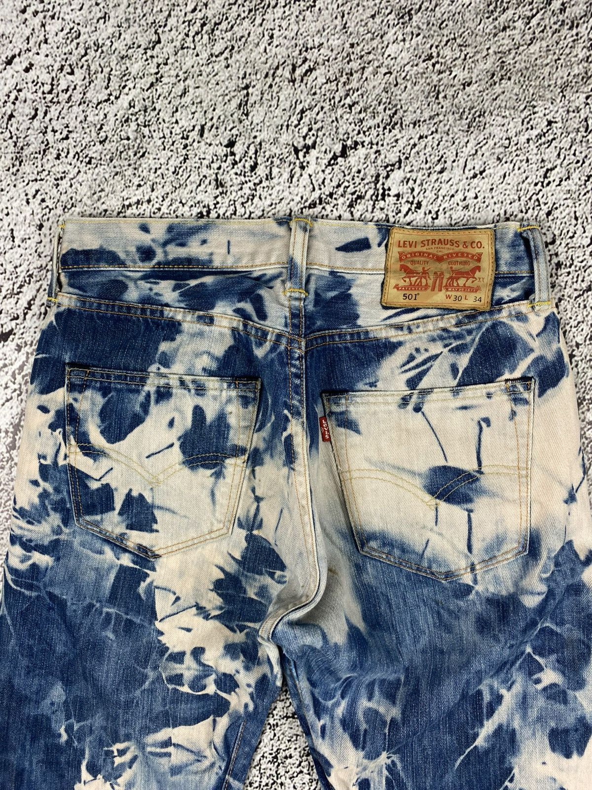 Levi's Vintage Y2K Levi’s 501 tie dye denim jeans streetwear 30 Size US 30 / EU 46 - 5 Thumbnail