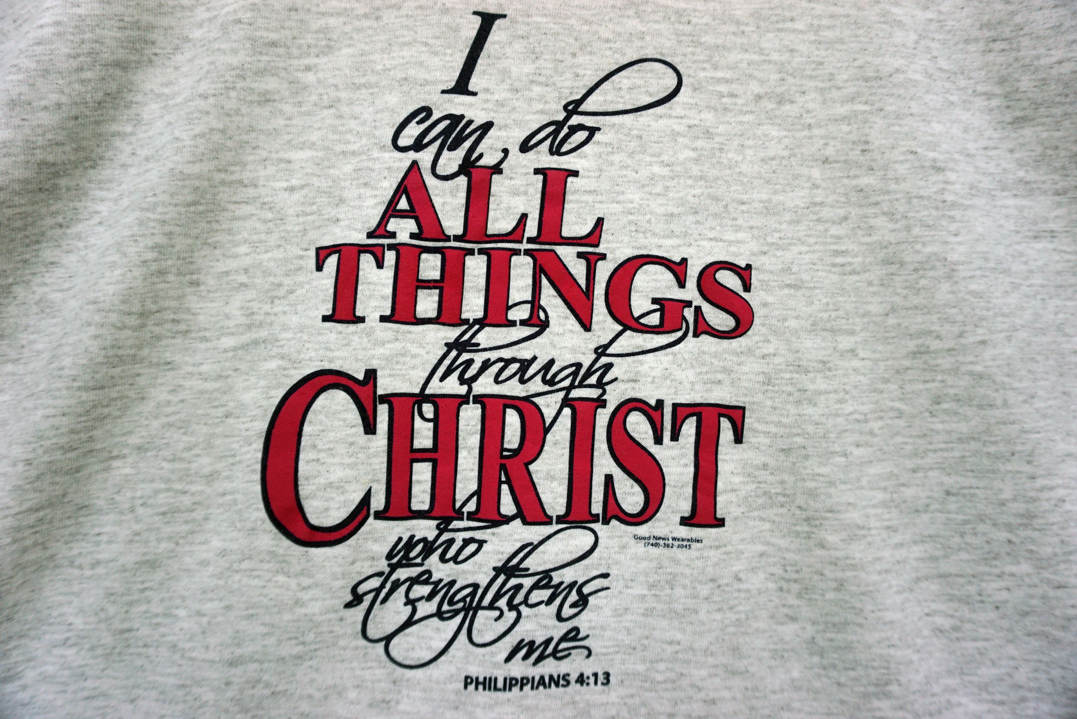 NCAA Vintage Philippians Tee I Can Do All Things Through Christ Size US XL / EU 56 / 4 - 4 Thumbnail