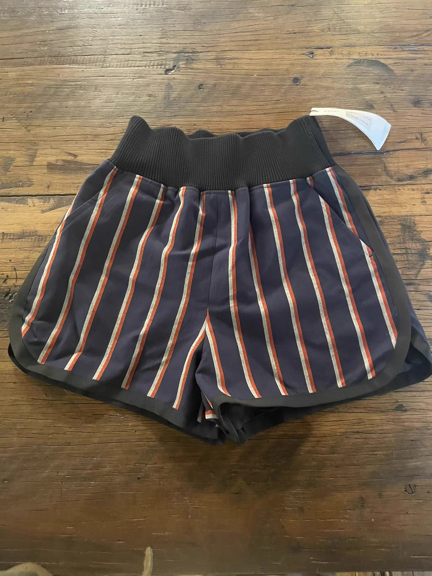 Sacai Sacai 16SS Women's Main Line Blue/Orange Striped Shorts Ｑ25 Size 32" / US 10 / IT 46 - 1 Thumbnail