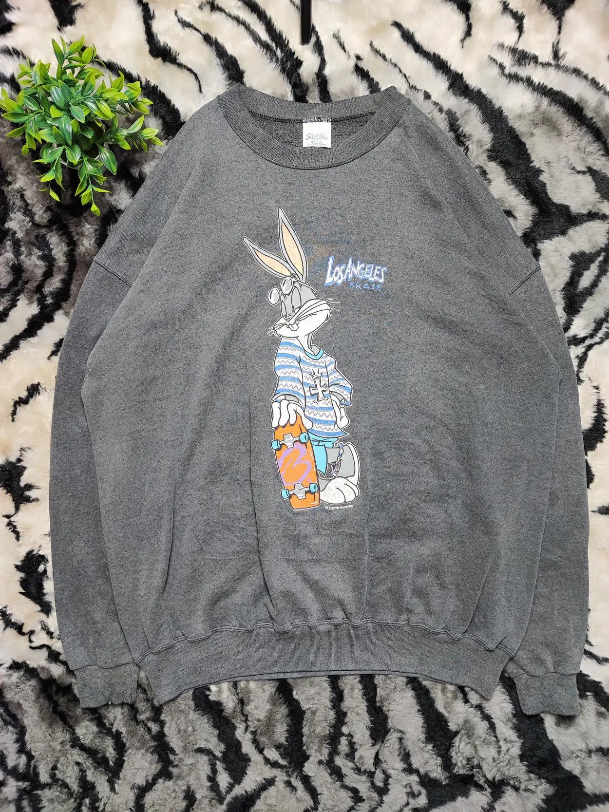 Vintage 90s Bugs Bunny Georgetown Looney Tunes Puff Print Size US L / EU 52-54 / 3 - 2 Thumbnail