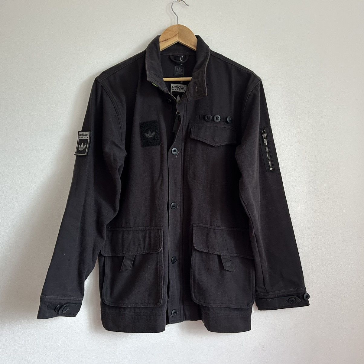 Adidas Adidas Safety Military Jacket Small Black Mens Utility Y2k Size US S / EU 44-46 / 1 - 1 Thumbnail
