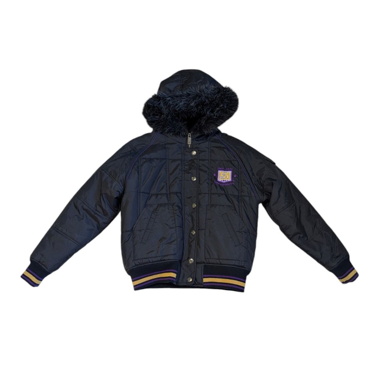 Vintage Vintage Def Jam University Puffer Coat Black Hip Hop MTV 90s Size M / US 6-8 / IT 42-44 - 1 Thumbnail