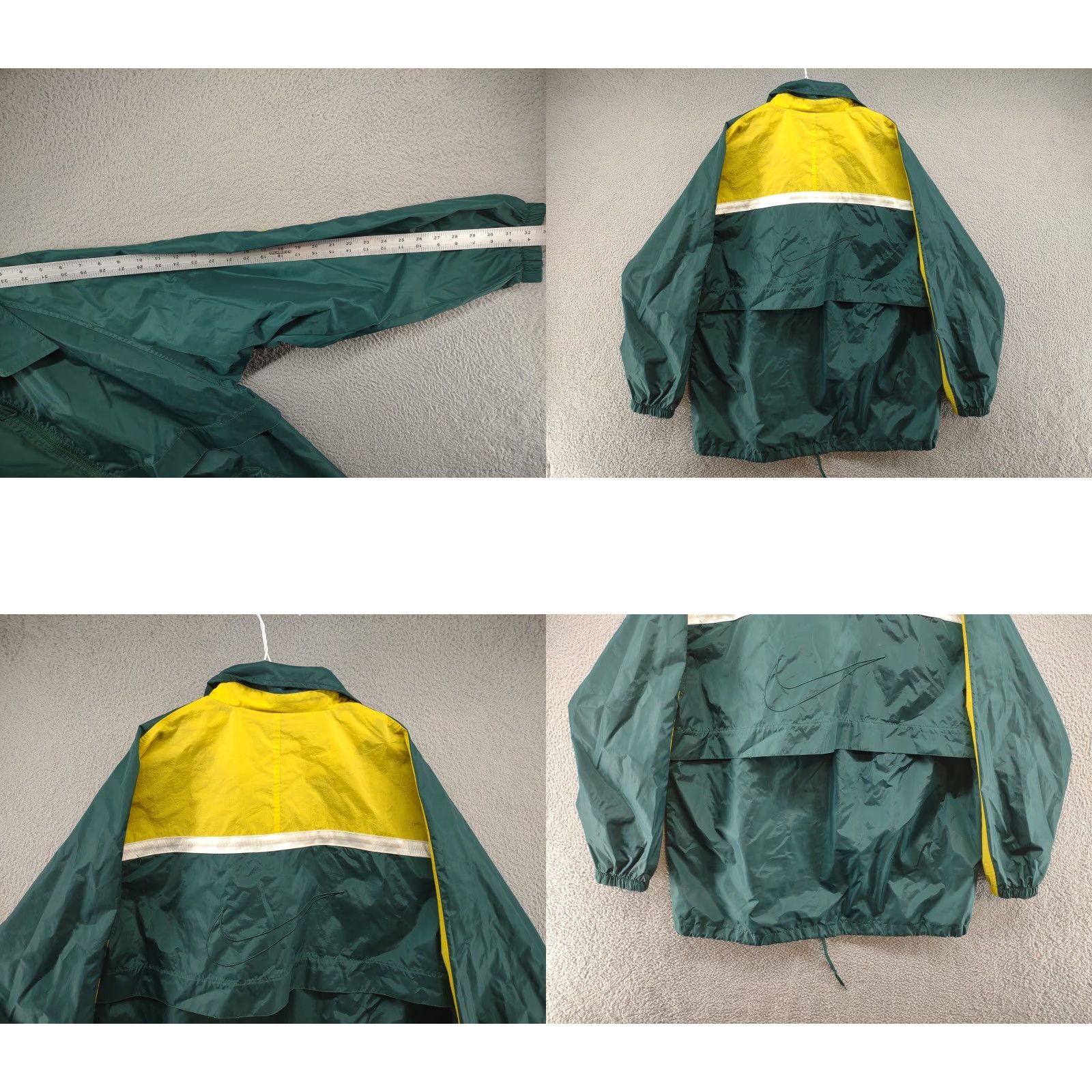 Nike VINTAGE Nike Windbreaker Jacket Full Zip Green Gold White Tag 90s XL Mens Size US XL / EU 56 / 4 - 8 Thumbnail