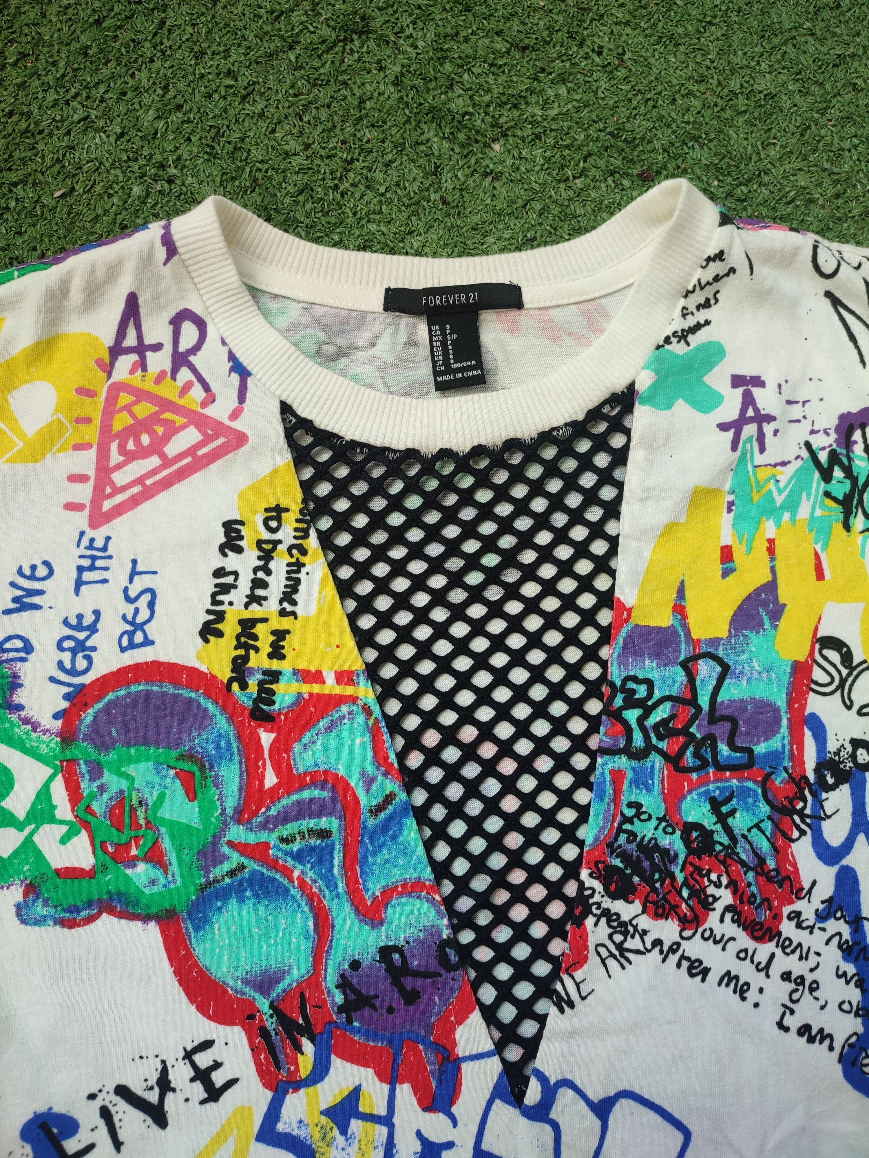 Forever 21 Crazy Rare Art Design by Forever 21 Tees Size US L / EU 52-54 / 3 - 4 Thumbnail