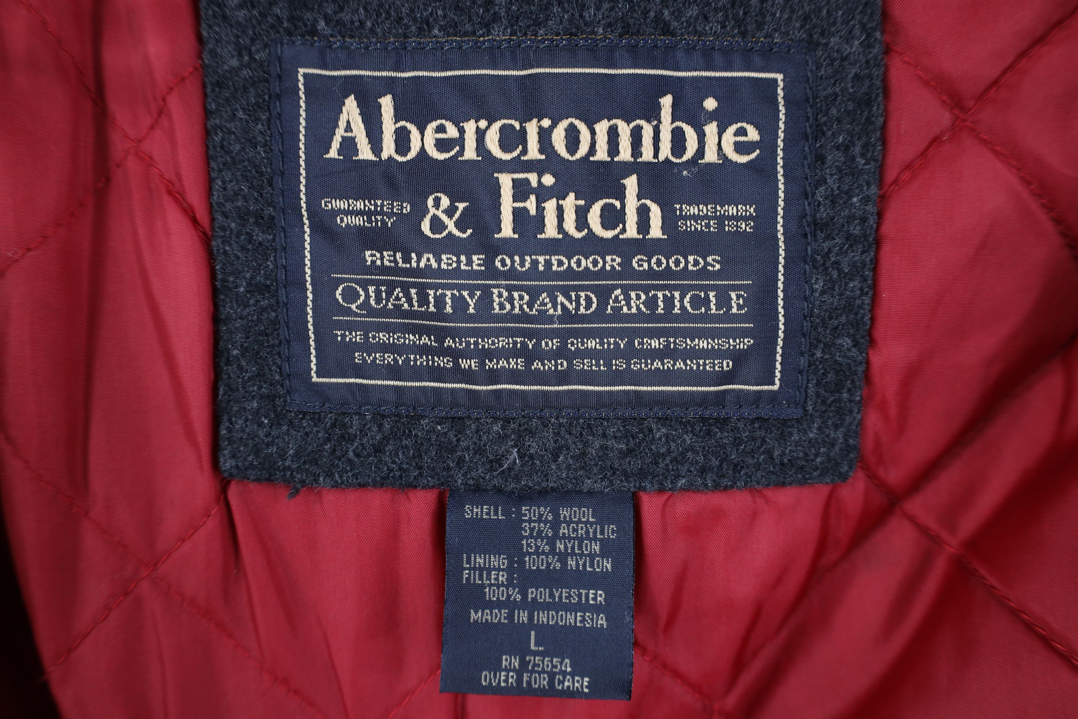 Abercrombie & Fitch Vintage 90s Y2K Abercrombie & Fitch Wool Bomber Jacket Gray Size US L / EU 52-54 / 3 - 12 Thumbnail