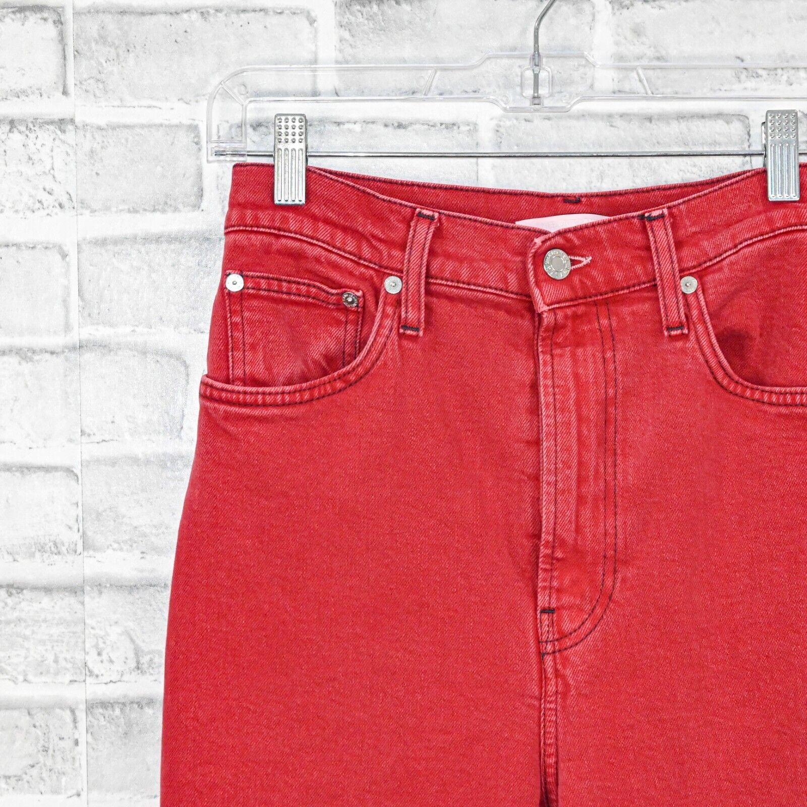 Helmut Lang Helmut Lang High Waist Spikes Jeans in Red Oxidize stone Size 28" / US 6 / IT 42 - 8 Thumbnail