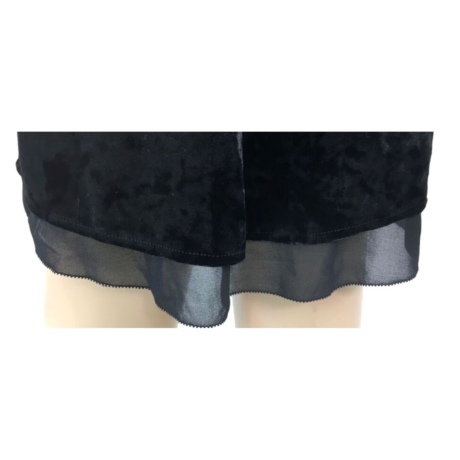 Sanctuary Sanctuary Blouse Women's Blouse Velvet Sleeveless V-Neck Black M Stretch Sheer Hem Casual Party/Cocktail Wedding Size M / US 6-8 / IT 42-44 - 4 Thumbnail