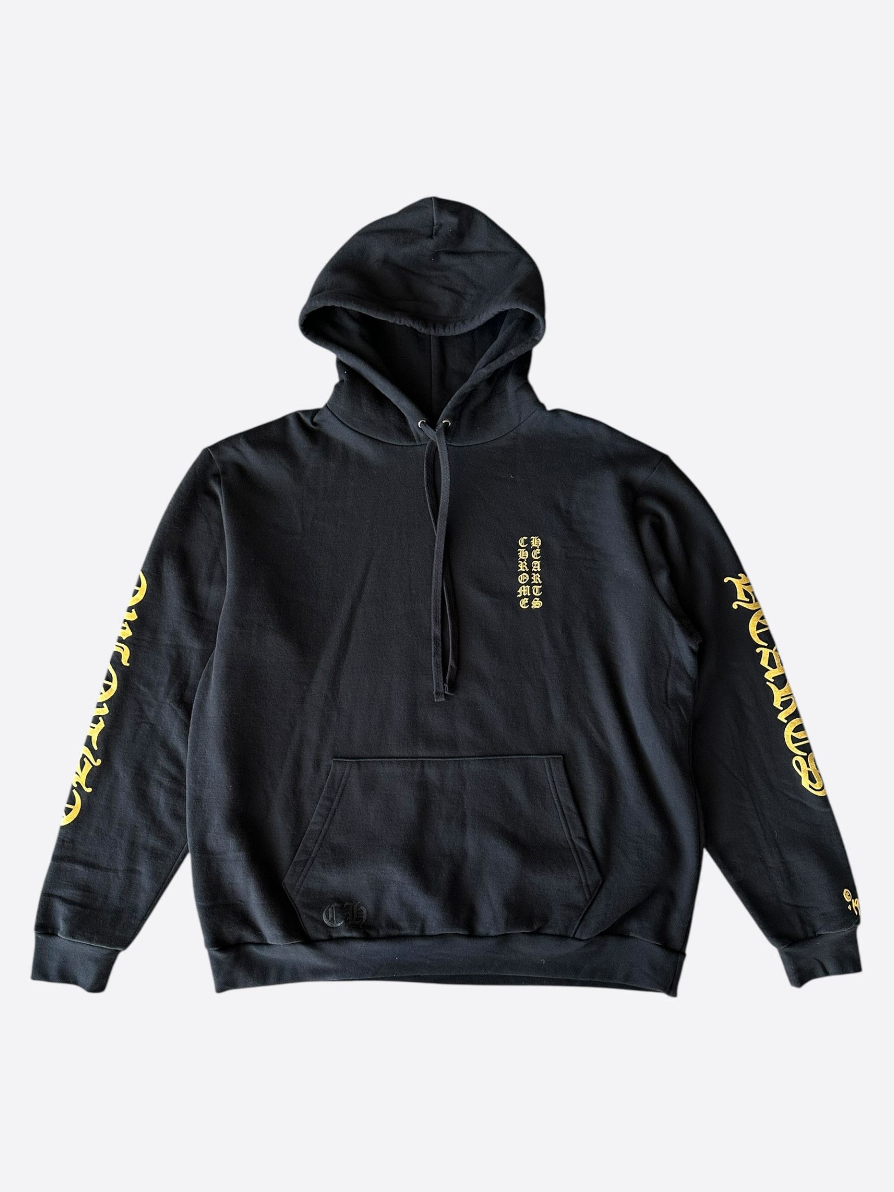 Chrome Hearts Chrome Hearts 1988 Hoodie Black and Gold | Grailed