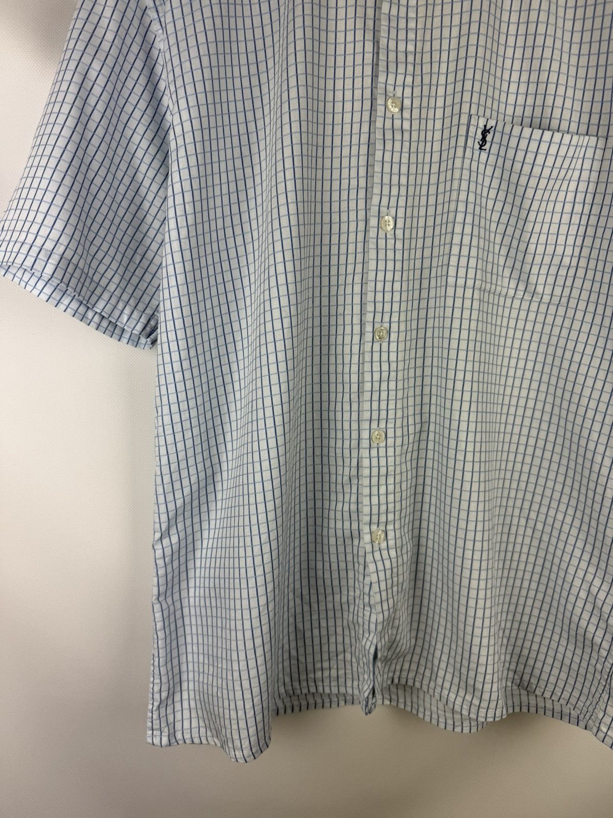 Yves Saint Laurent YSL Yves Saint Laurent Vintage 90s S/S Plaid Button Up Shirt Size US L / EU 52-54 / 3 - 7 Thumbnail