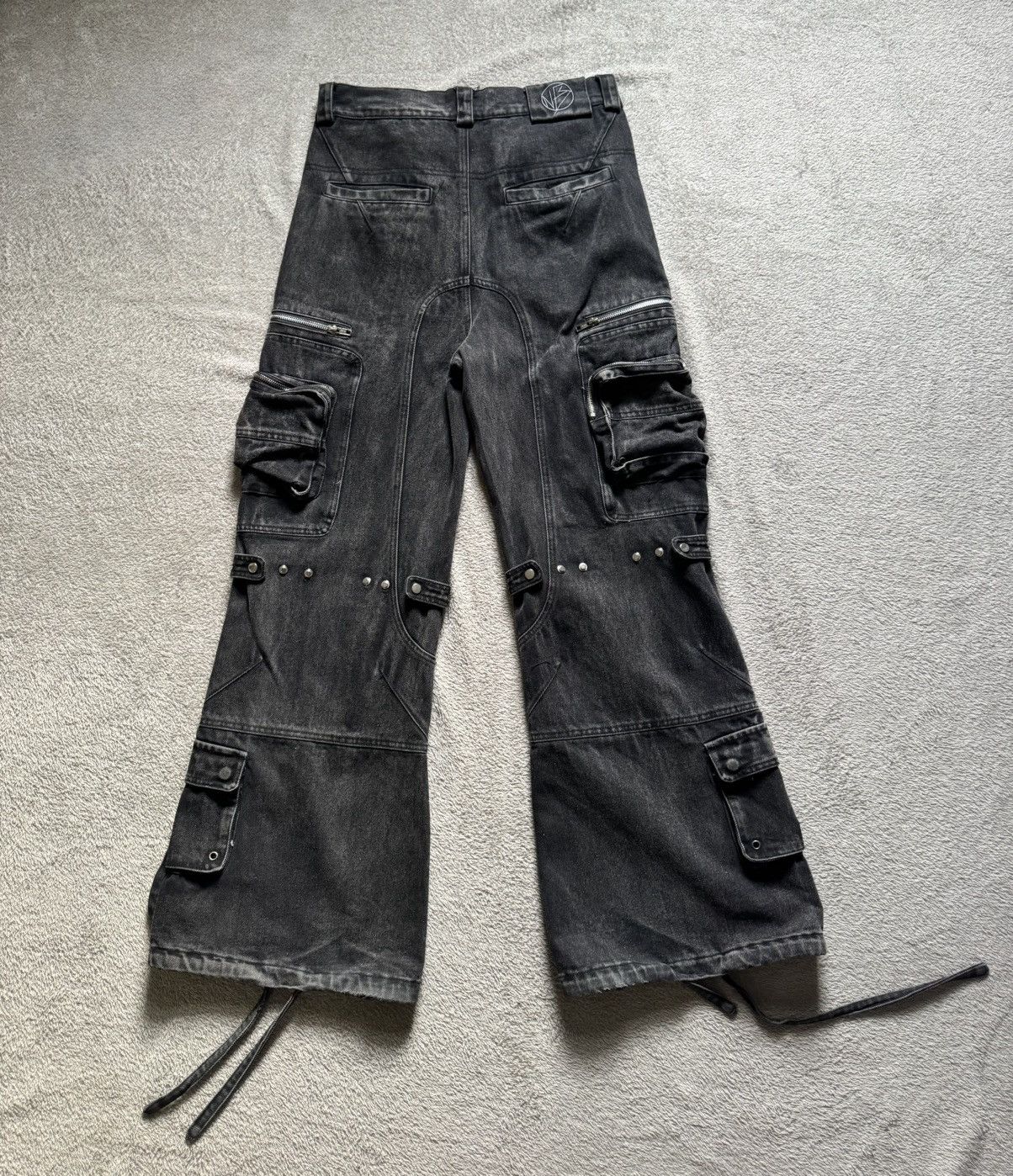 No Faith Studios No/Faith Studios Stone Wash Flare Pocket Cargo Jeans Size US 32 / EU 48 - 7 Thumbnail