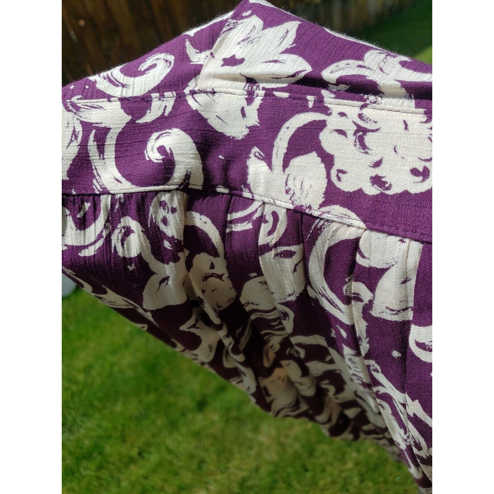 Vintage Vtg Blouson Dress Womens Sz 8 Purple Floral Surplice Long Sl Size M / US 6-8 / IT 42-44 - 9 Thumbnail