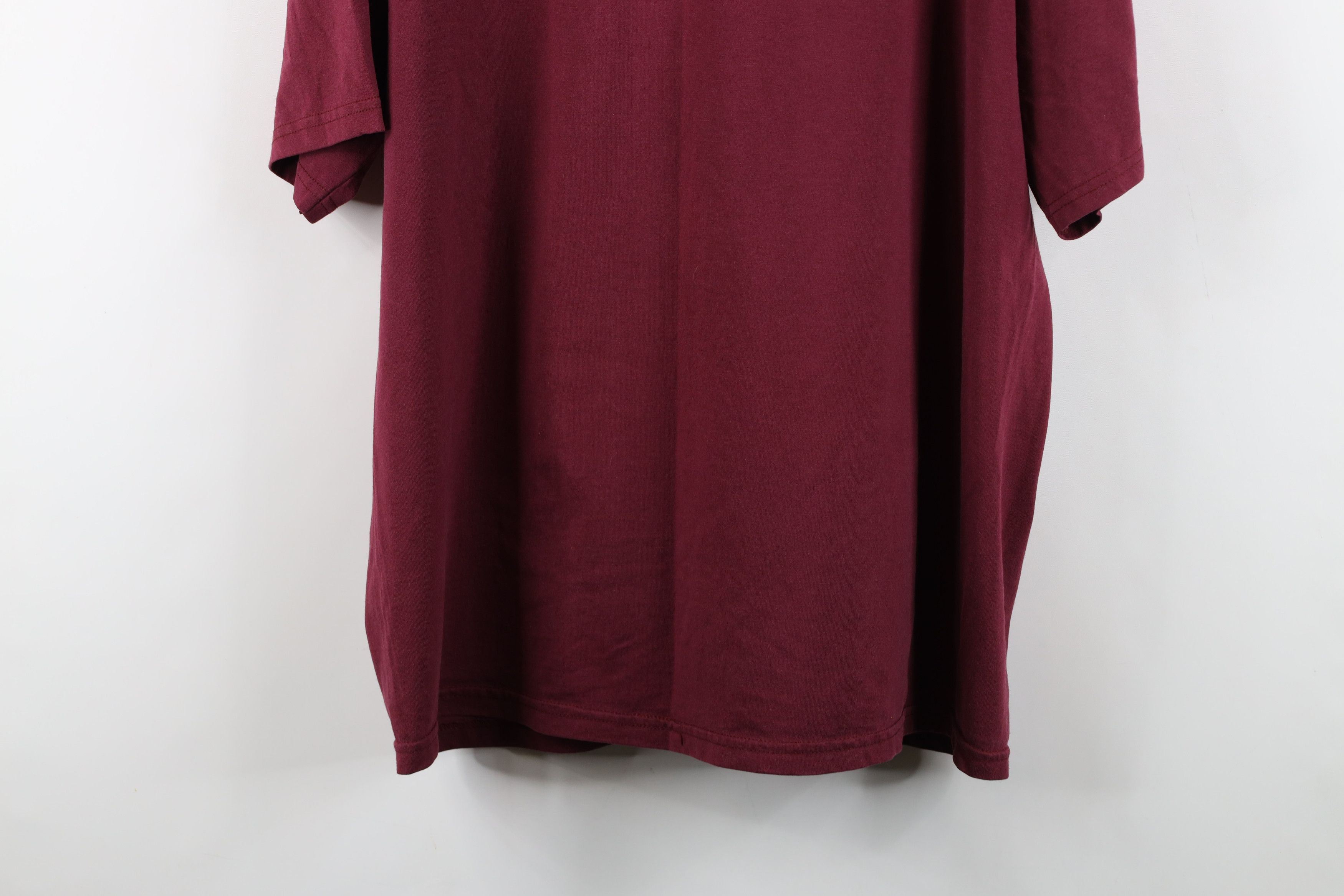 Vintage Vintage 90s Streetwear Heavyweight Faded T-Shirt Burgundy Size US XL / EU 56 / 4 - 10 Thumbnail