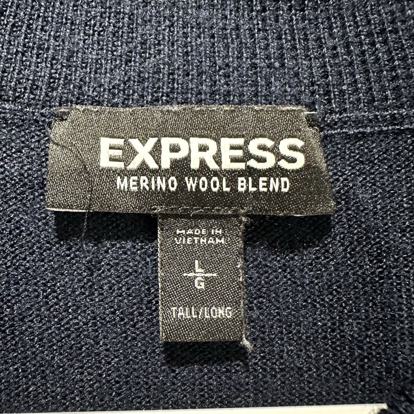 Express Express Sweater Mens LT Blue Turtleneck Merino Wool Long Sleeve Pullover Casual Size US L / EU 52-54 / 3 - 6 Thumbnail