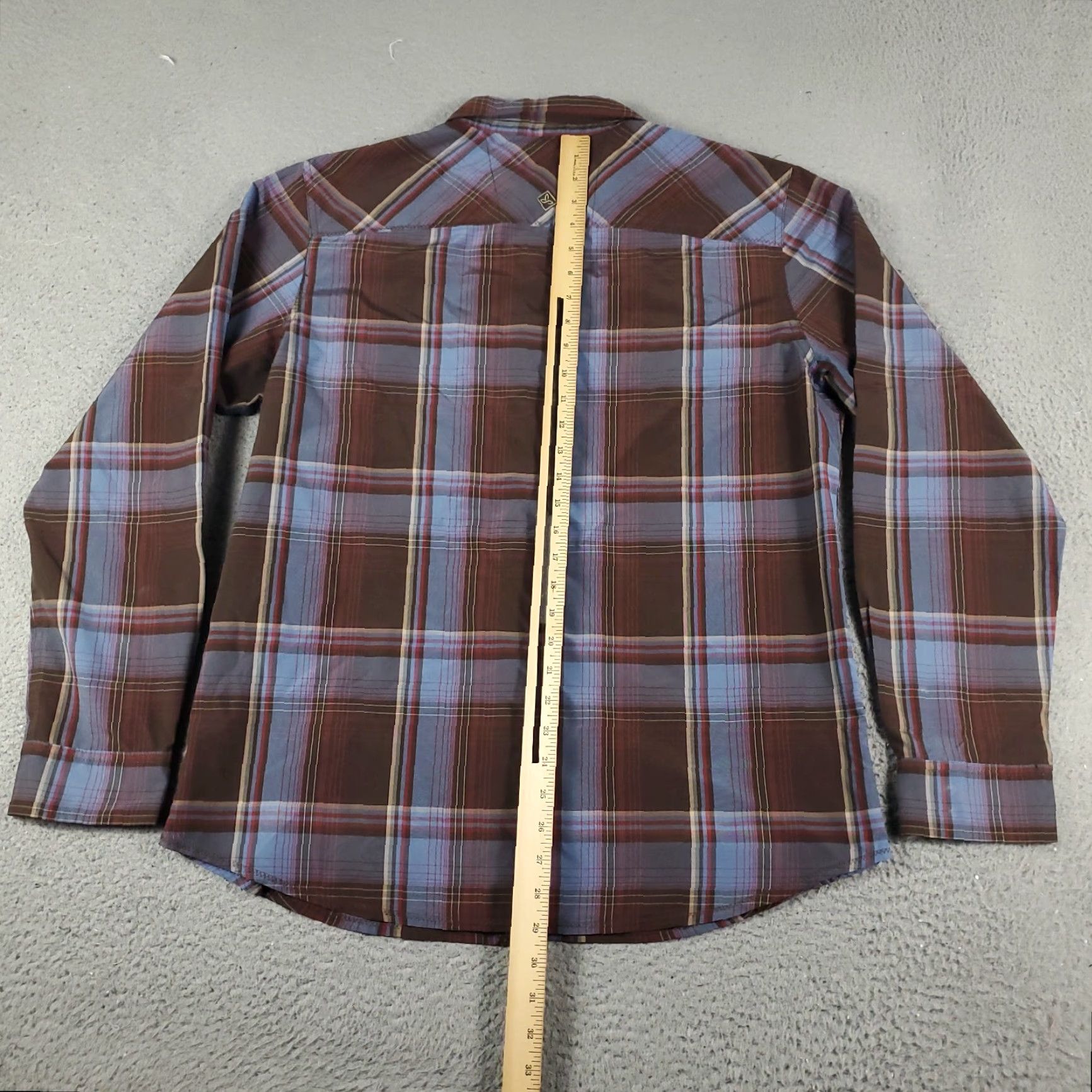 Prana PRAna Button-Up Shirt Mens Large Plaid Cotton Long Sleeve Blue Brown Casual Business Formal Vintage? No – Regular Fit Size US L / EU 52-54 / 3 - 3 Thumbnail